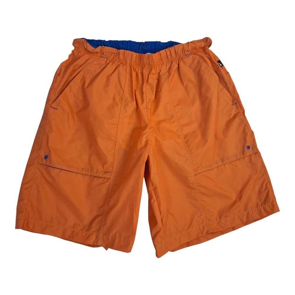 Vintage 90s Nike Board Shorts Mens Large Orange Nylon Mesh Lined Athletic Y2K